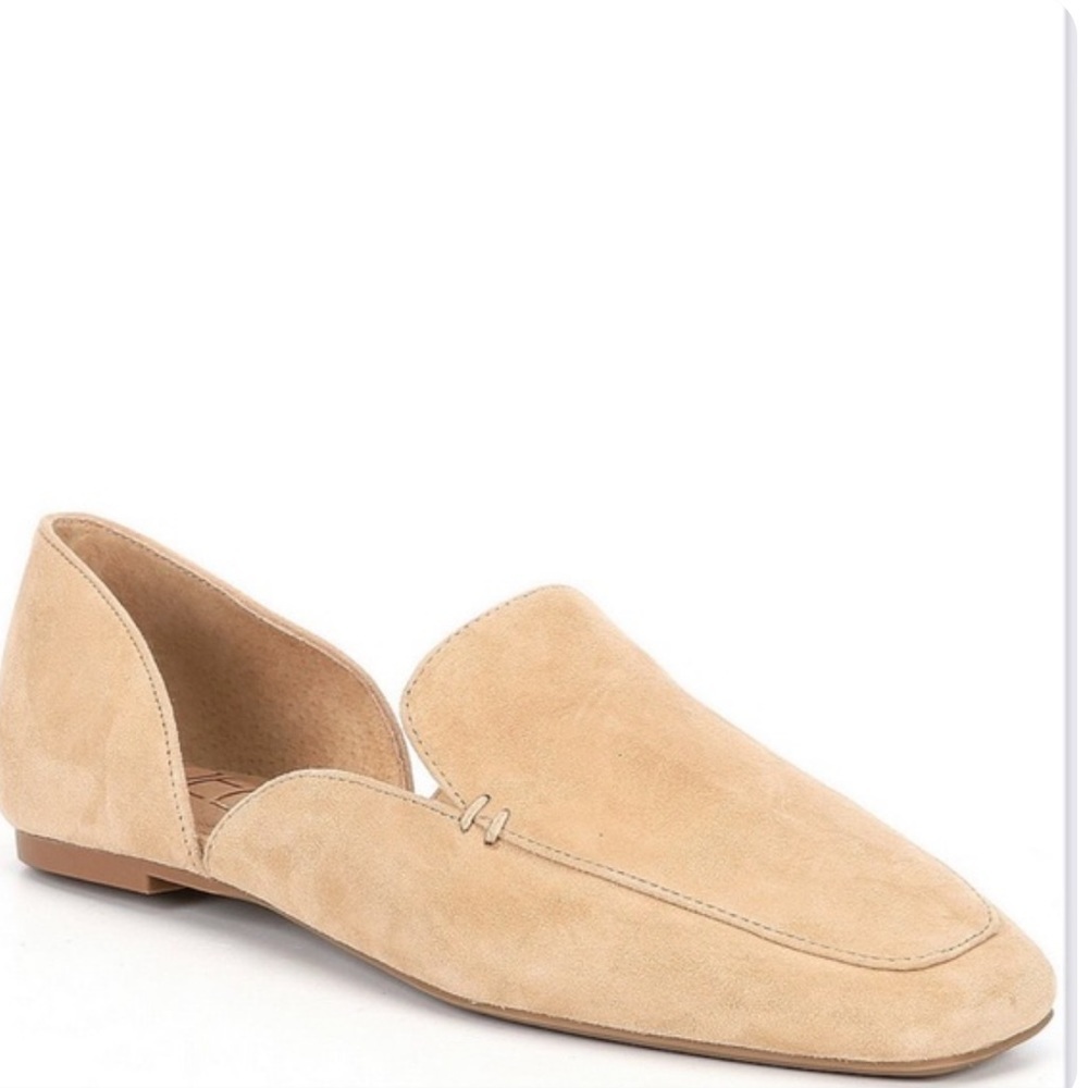 DELTAN camel light tan slip on soft suede loafers women’s flats shoes Sz 10